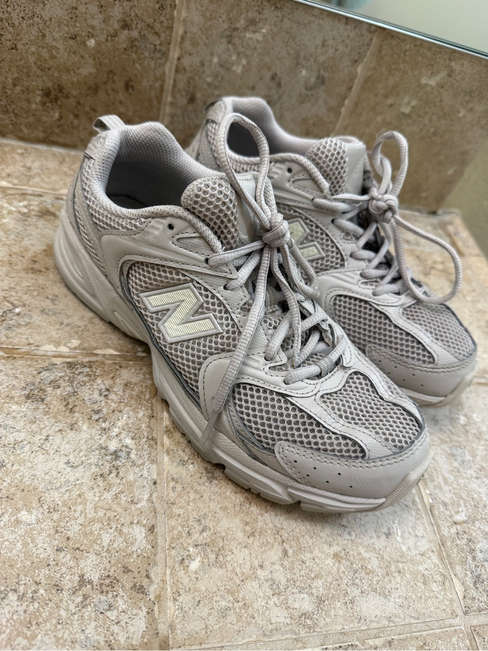 New Balance Women's Light Grey Mesh Sneakers